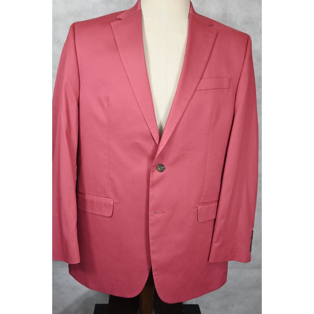 NEW Ralph Lauren Chaps Salmon Pink 100% Cotton Sport Coat Blazer 42L NWOT